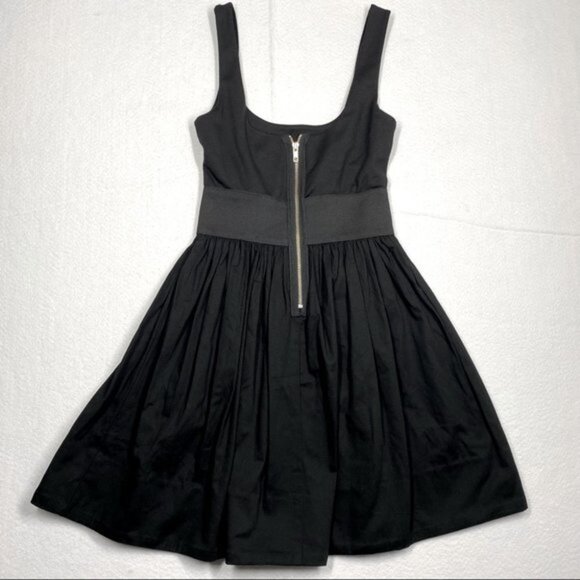 Aqua Sleeveless Black Dress Square Neck Size Small - Picture 2 of 7